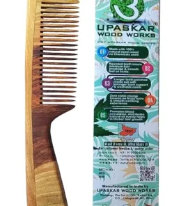 Alternative view of Neem Wood Wide & Fine Teeth Comb Combo Pack