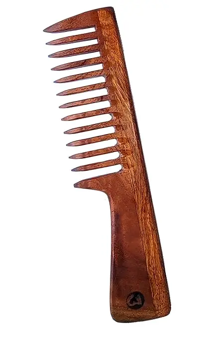 Neem Wood Wide & Fine Teeth Comb Combo Pack - Image 4