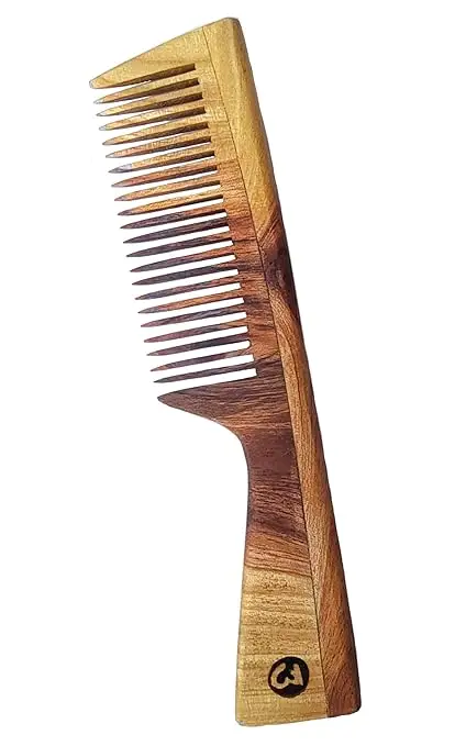 Neem Wood Wide & Fine Teeth Comb Combo Pack - Image 5
