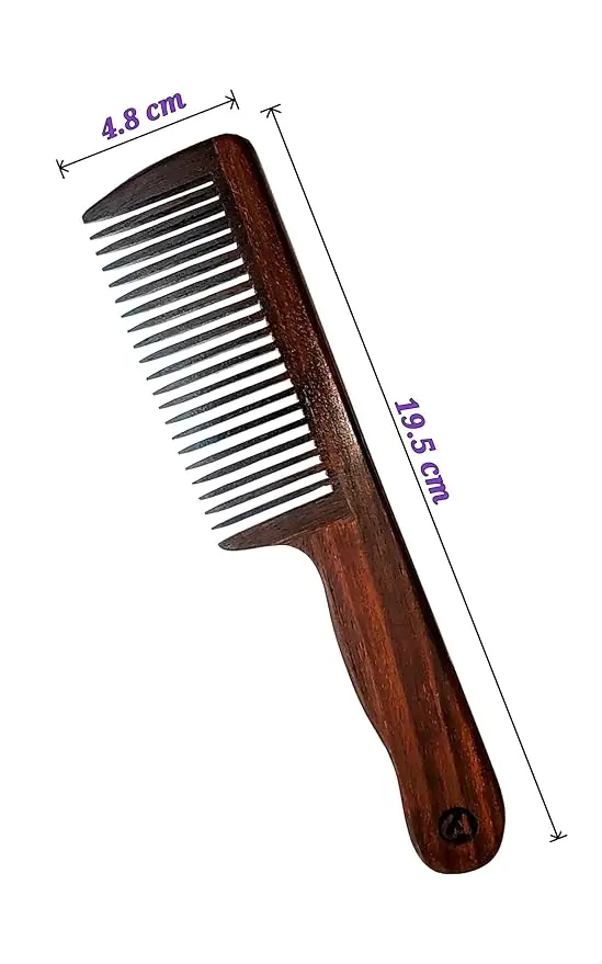 Neem Oil Treated Sheesham Wood Comb with Free Neem Concentrate - Image 2