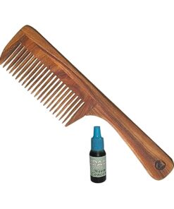 neem wood comb, neem oil comb, neem oil concentrate, wooden comb for scalp care, anti-frizz comb, natural hair comb