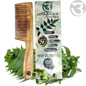 neem wood comb, neem oil comb, anti-dandruff comb, natural wood hair comb, herbal scalp care, wooden comb for hair fall