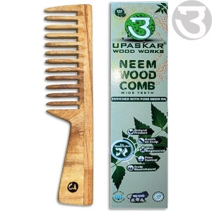 neem wood comb, wide teeth comb, pure neem oil comb, neem comb for hair, detangling comb neem wood