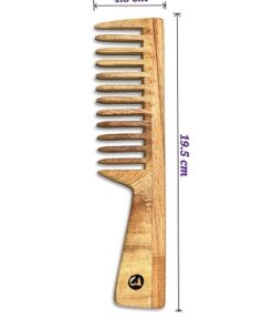 Alternative view of Luxurious Neem Wood Wide Teeth Comb | Natural Scalp Therapy