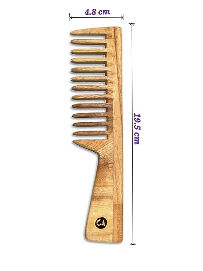 Luxurious Neem Wood Wide Teeth Comb | Natural Scalp Therapy - Image 2