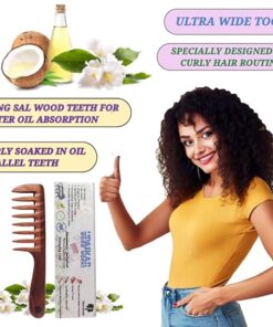 Alternative view of Detangle with Ease – Ultra Wide Wood Comb with Jasmine Oil