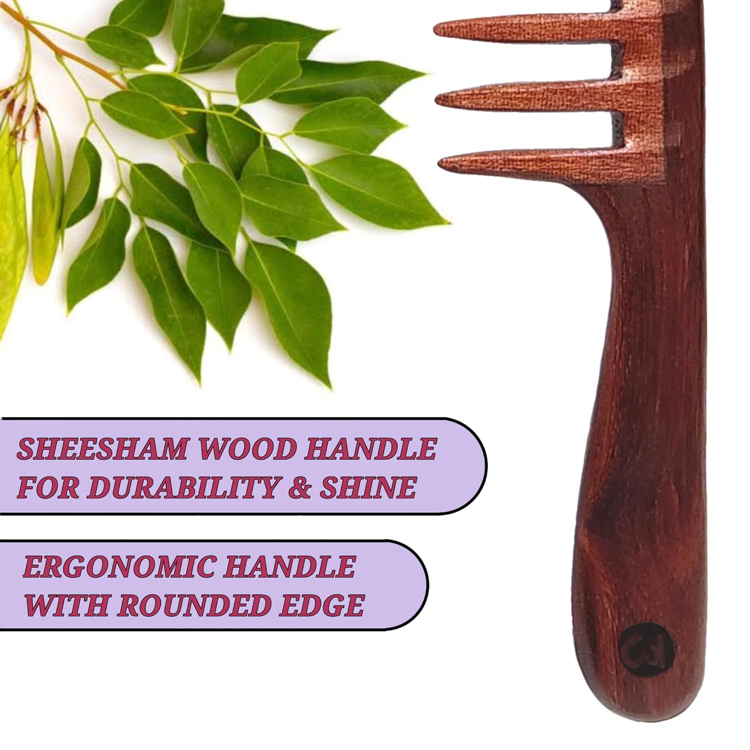 Detangle with Ease – Ultra Wide Wood Comb with Jasmine Oil - Image 5