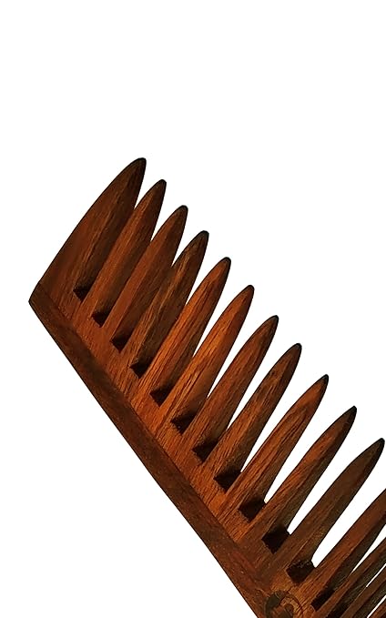 Neem Wood Dual Teeth Comb Enriched with Neem Oil - Image 4
