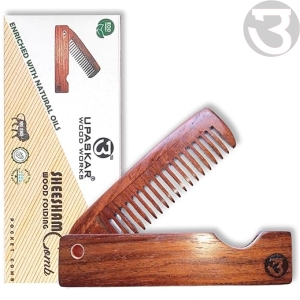 sheesham wood beard comb, folding beard comb, wooden beard comb, essential oil beard comb, travel beard comb, natural beard grooming, wooden moustache comb