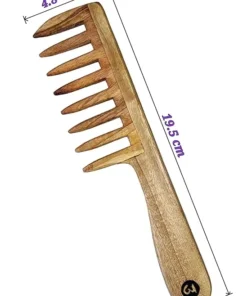 Alternative view of Soothing Neem Wood Detangler Comb β Combo of 2 Wide Tooth Combs