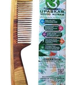 Alternative view of Fine Teeth Wooden Comb Enriched with Pure Neem Oil