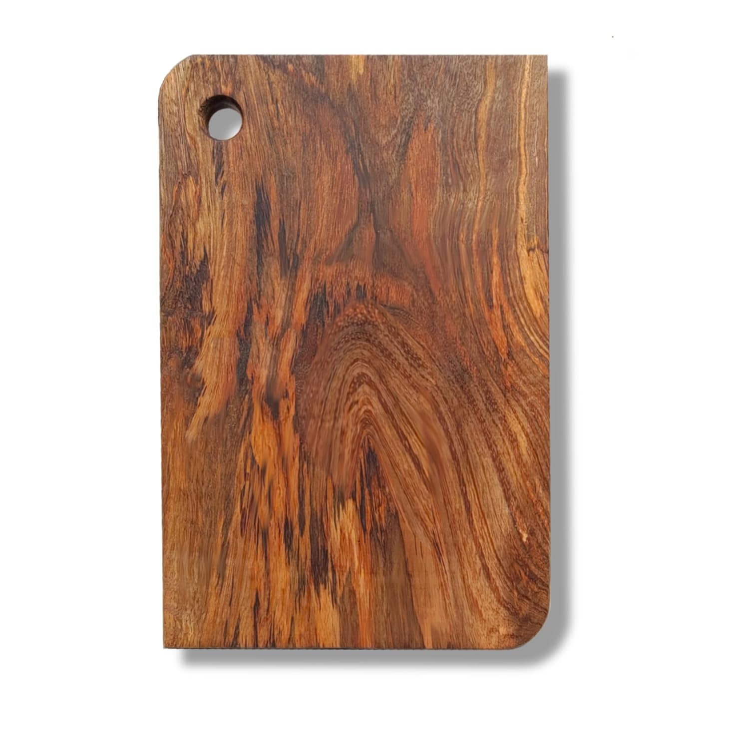 Chopping Board, Single Piece Wood, Reversible, for Vegetables, Fruits, Meat & Fish, Treated with Natural Oils & BeeWax, Washable, Anti-Bacterial Surface