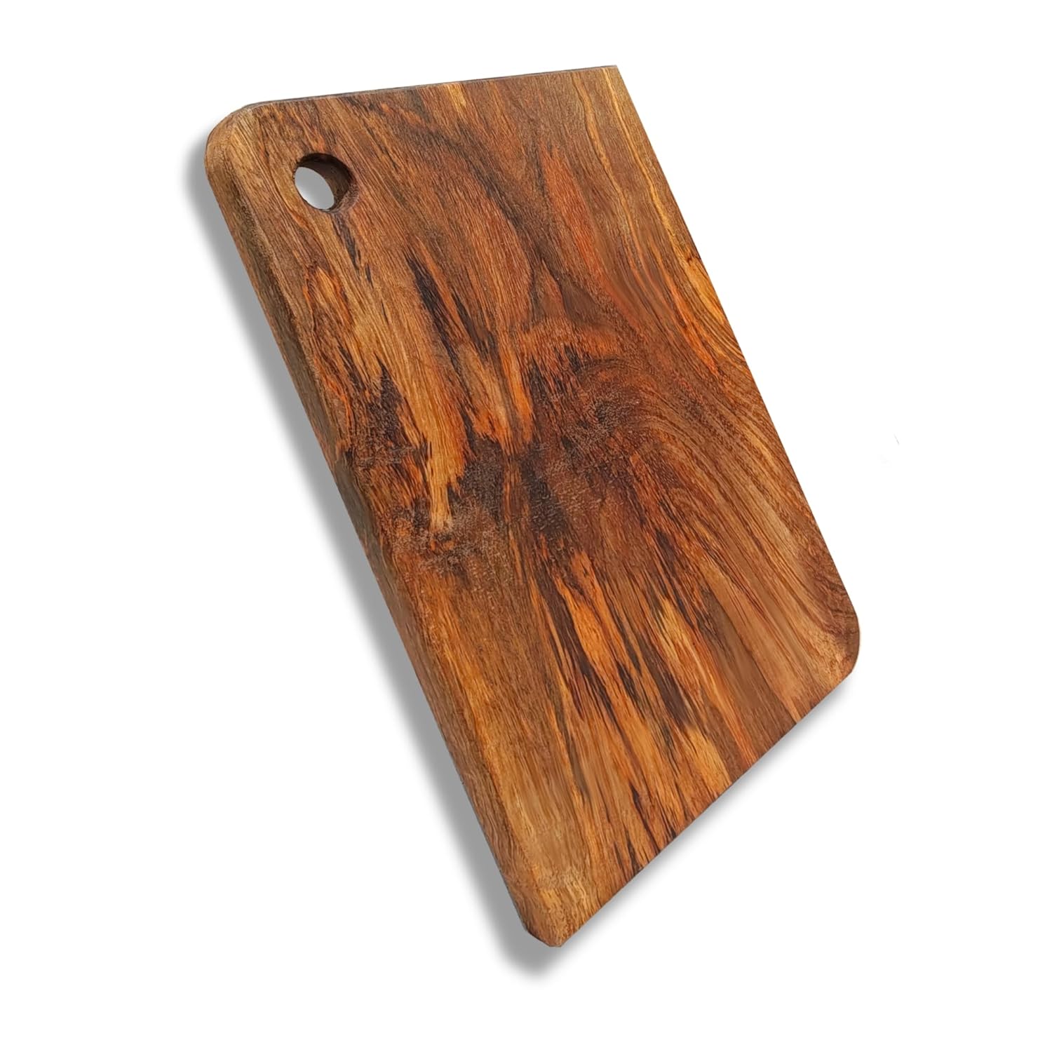 Chopping Board, Single Piece Wood, Reversible, for Vegetables, Fruits, Meat & Fish, Treated with Natural Oils & BeeWax, Washable, Anti-Bacterial Surface - Image 7