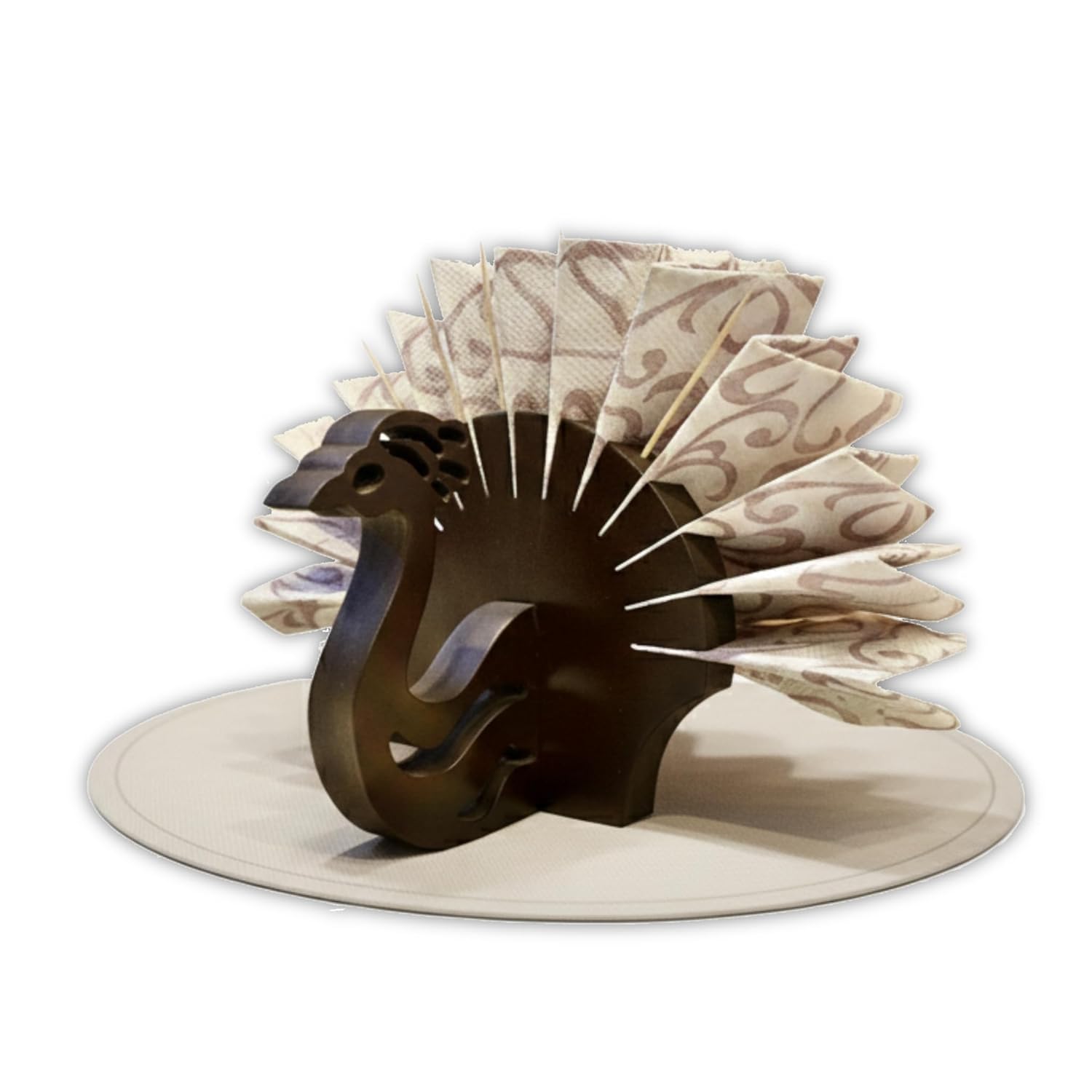 Napkin Holder for Dining Table with Tooth Pick Slots Peacock Design Decor Tissue Paper Holder