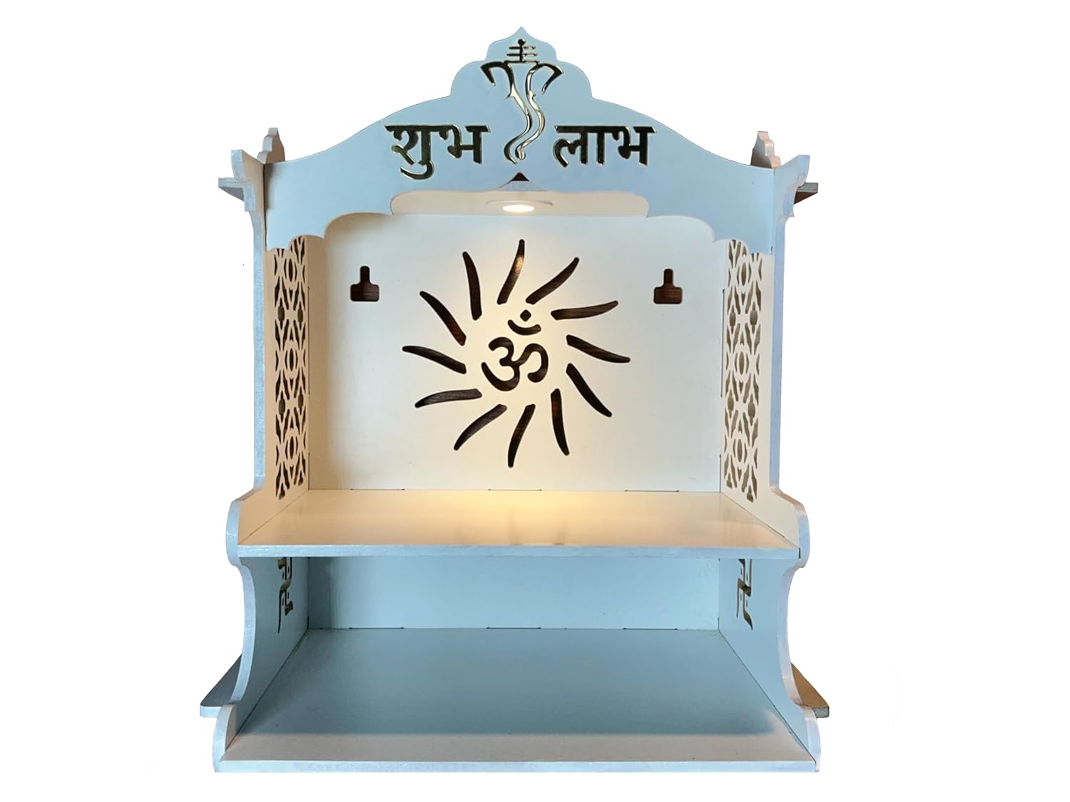 UPASKAR WOOD WORKS Mandir Temple - 6mm Double Laminated Board with LED Spotlight - Image 4