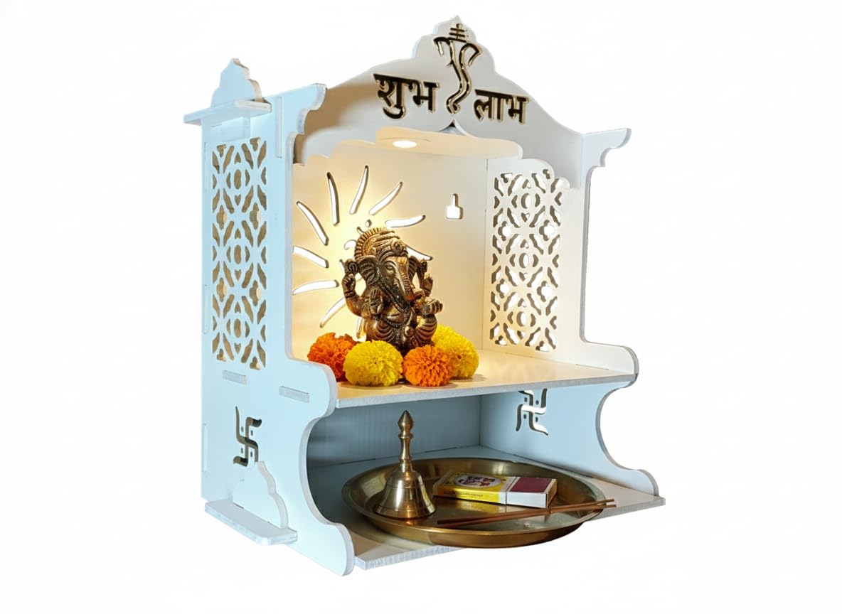 UPASKAR WOOD WORKS Mandir Temple - 6mm Double Laminated Board with LED Spotlight - Image 5