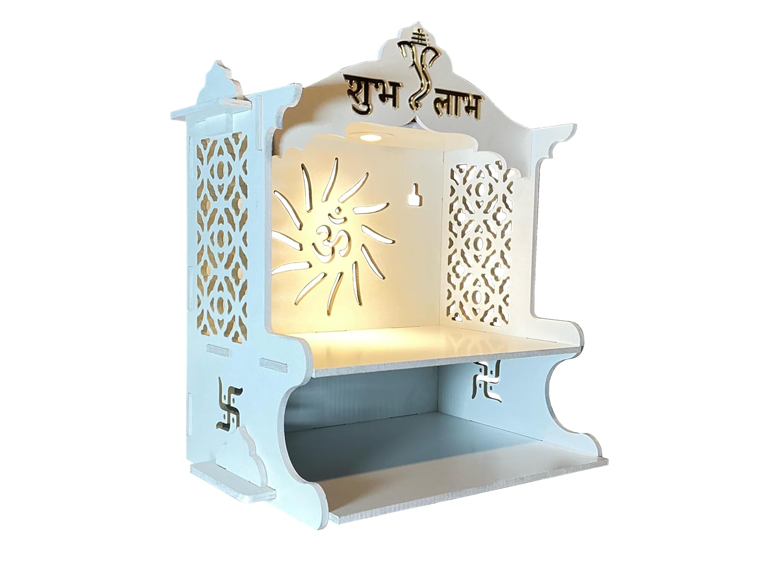 UPASKAR WOOD WORKS Mandir Temple - 6mm Double Laminated Board with LED Spotlight - Image 6
