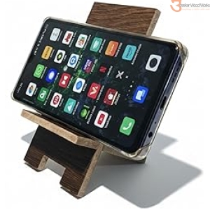 Alternative view of UPASKAR WOOD WORKS Universal Mobile Holder, Wooden and Collapsible, Travel Friendly, Pocket Design for All Smartphones, Medium Size Tablets and E-Book Readers