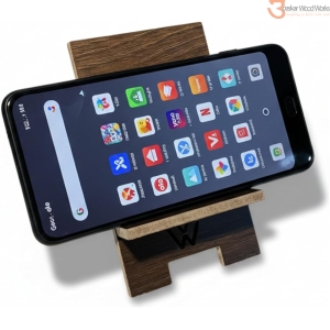 UPASKAR WOOD WORKS Universal Mobile Holder, Wooden and Collapsible, Travel Friendly, Pocket Design for All Smartphones, Medium Size Tablets and E-Book Readers