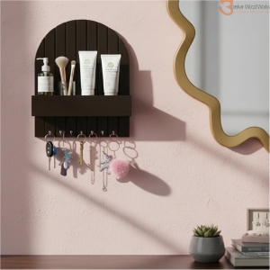 Alternative view of UPASKAR WOOD WORKS Wall Mounted Organiser - 12x9 inch, Brown Wood, Keys Holder